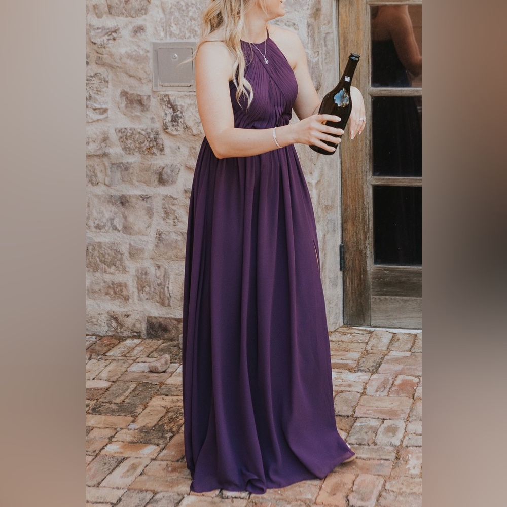 Azazie Leighton Grape A6 Size